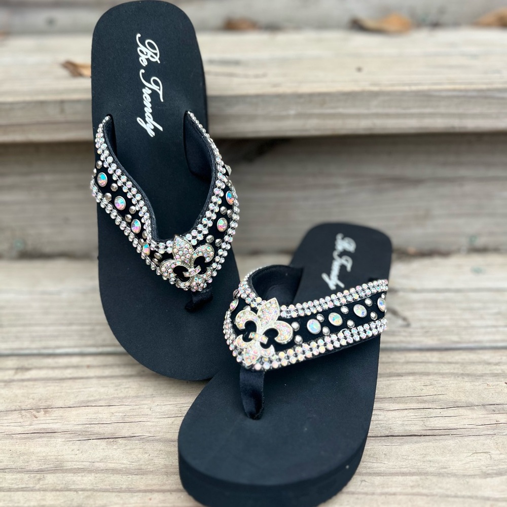 Black Rhinestone Sandals - Picture 7 of 7